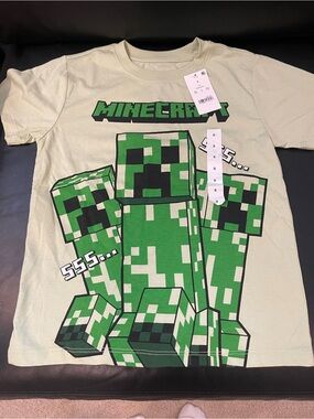 Kids' Minecraft Creeper Graphic Tee - Light Green